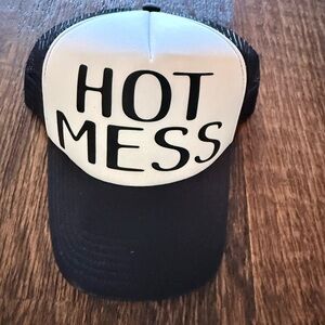 Black and White 'Hot Mess' Trucker Hat